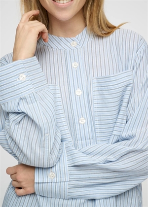 Ayla stripe skjorte Light Blue/Ecru/Navy Moshi Moshi 